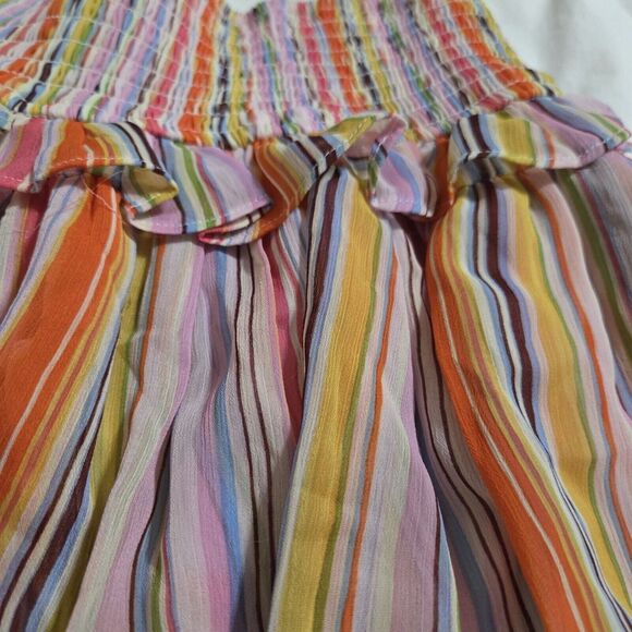 The Pants Store Skort Multicolor  Stripes Bright  Size Large Ruffle‎ - Picture 5 of 6